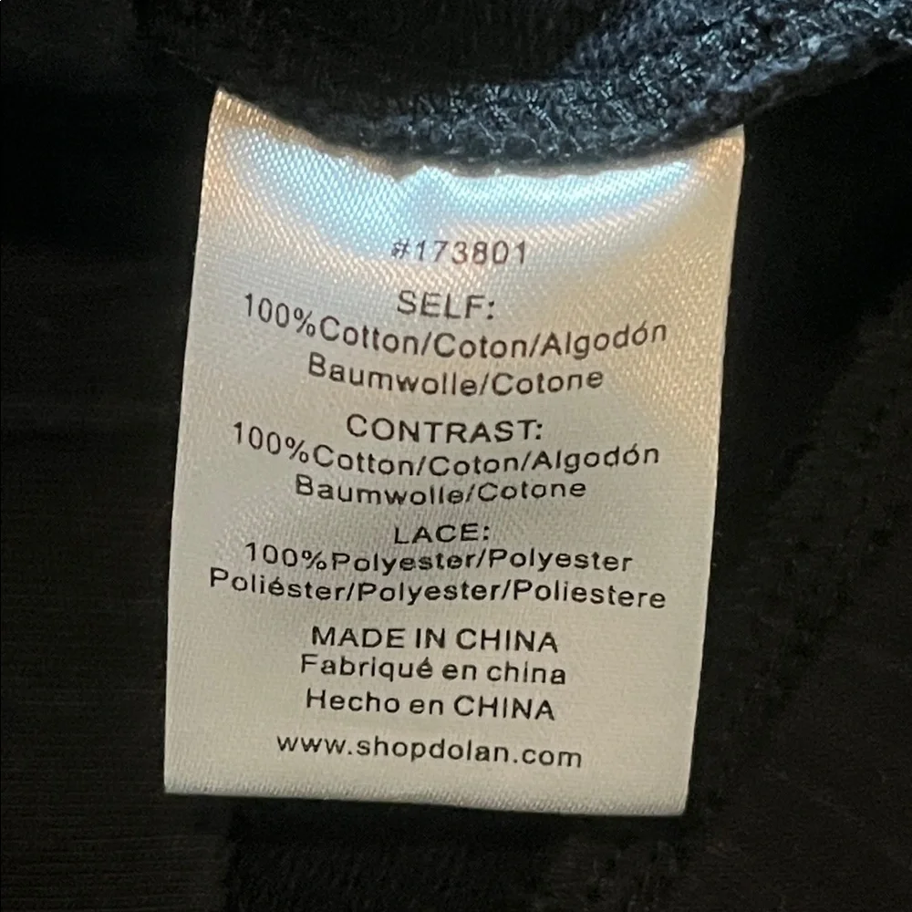 Dolan Anthropologie Lace Puff Sleeve Cropped Black Top - Medium